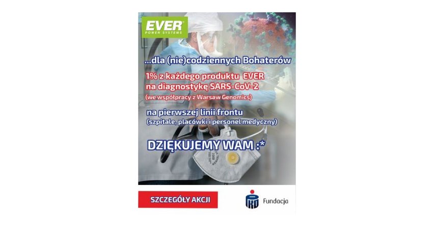 EVER przekaże 1% przychodu na walkę z COVID-19