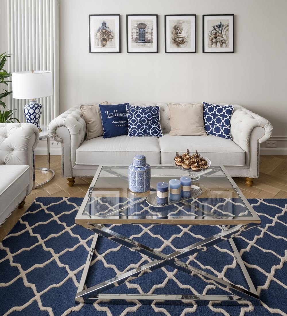 Stylowy apartament – błękit w stylu new hampton - galeria
