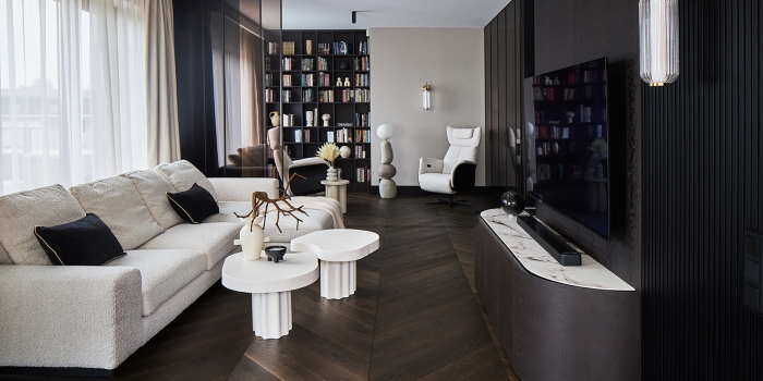 Elegancki apartament w odcieniach śmietanki i czekolady