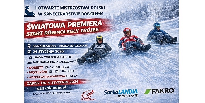 FAKRO partnerem I Otwartych Mistrzostw Polski w Saneczkarstwie Dowolnym