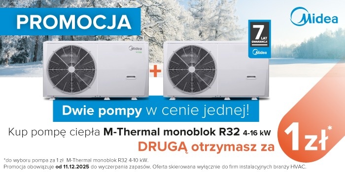 Promocja na pompy ciepła M-Thermal – atrakcyjna oferta Midea dla branży HVAC