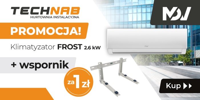 Przygotuj się na sezon z Technab – klimatyzator FROST 2,6 kW + wspornik za 1 zł