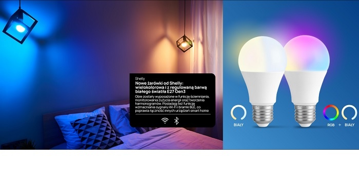 Shelly Group wprowadza nowe żarówki E27 z automatyzacją, monitoringiem zużycia energii i funkcją bramki BLE