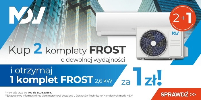 MDV startuje z promocją „2+1 FROST”. Dodatkowy komplet klimatyzatora za 1 zł