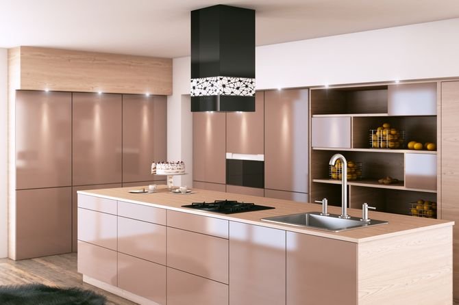 Okap Glass Design przykuwa wzrok jako najmocniejszy element wnętrza.