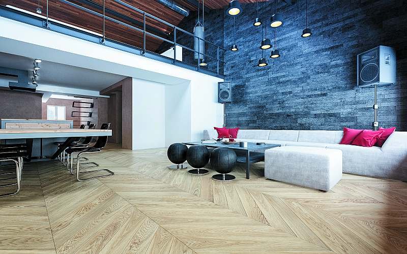 FertigDeska Chevron Dąb Color Alabastro