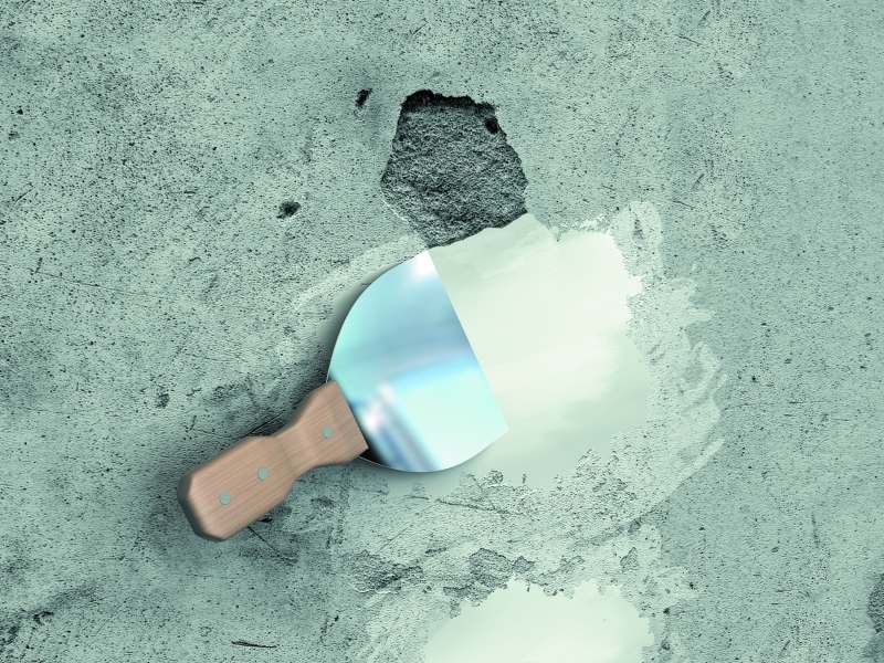 Etapy czynności przy nakładaniu gładzi: e – szlifowanie podłoża
