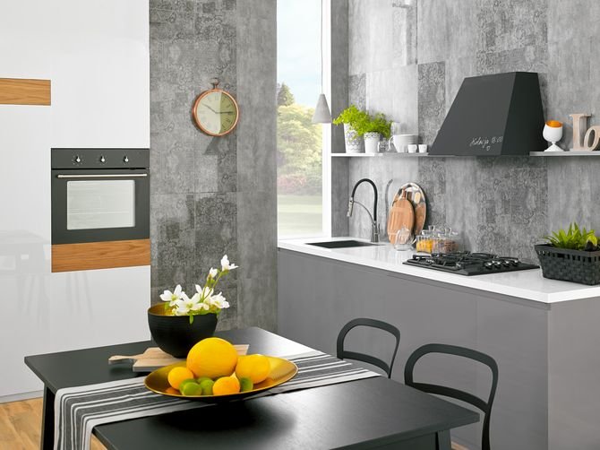 Elementami kolorystycznymi w kuchni moga być nie tylko meble, ale też sprzęt AGD.