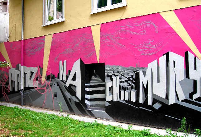 mural scyscraper bydgoszcz partyzantka