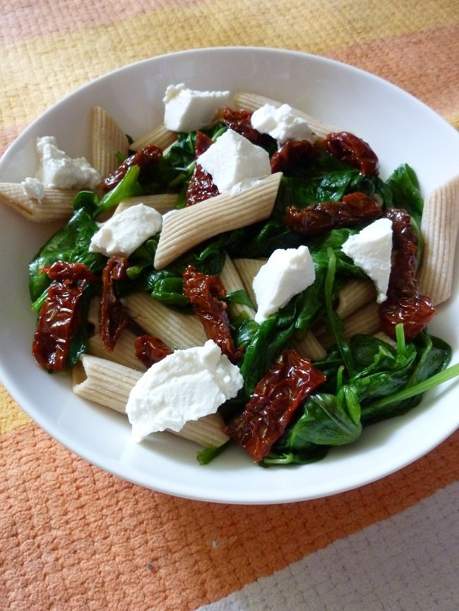 penne ze szpinakiem i ricotta