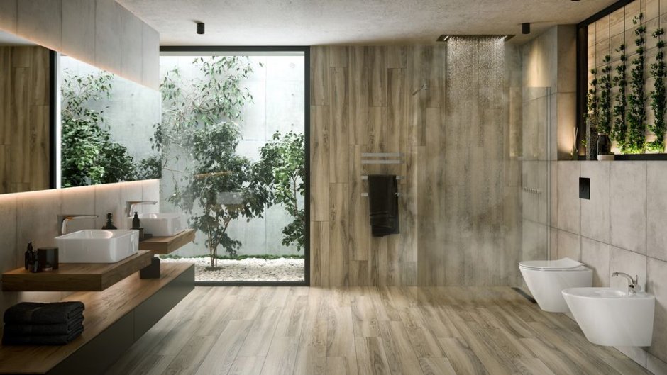 avonwood light beige bathroom cersanit