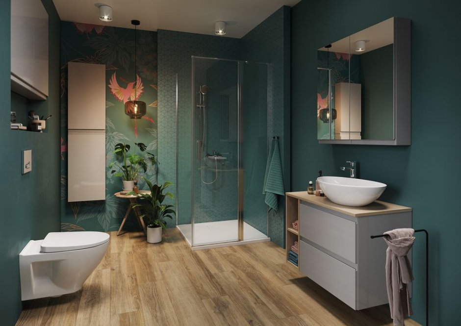 moduo green bathroom