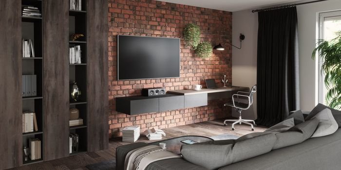 Biuro domowe w salonie? Efektywne wykorzystanie przestrzeni sprawia, że soft loft sprawdzi się także w mniejszych wnętrzach &ndash; niekoniecznie w starych kamienicach czy fabrykach, fot. Komandor