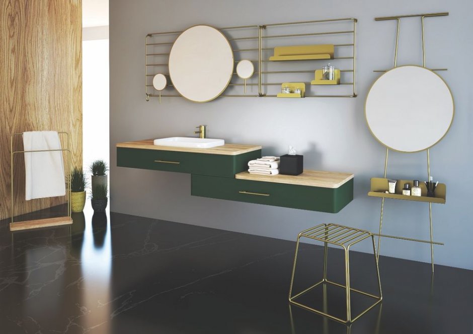 mood conifer green supermatt natural oak wood