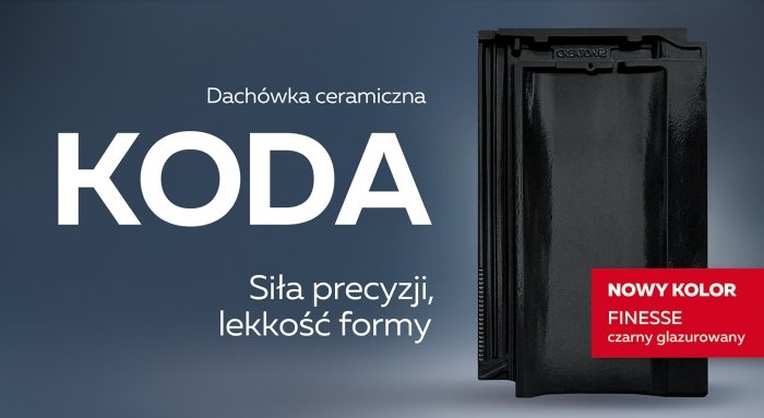 Dach&oacute;wka ceramiczna KODA w nowym kolorze &ndash; FINESSE czarny glazurowany,&nbsp; fot. CREATON