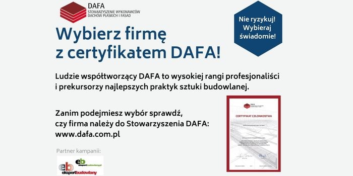 Wybierz firmę z Certyfikatem DAFA! fot. DAFA