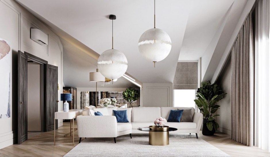 projekt mieszkania tissu salon