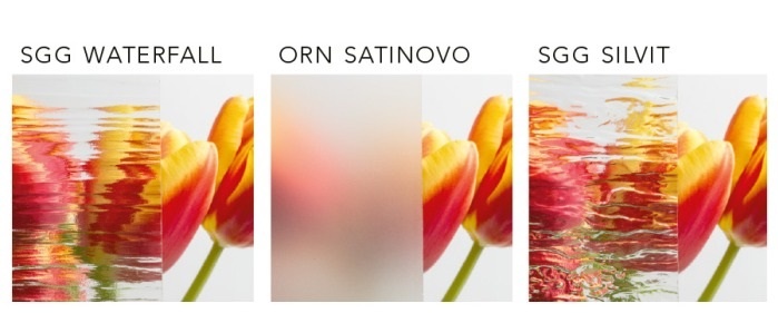okna z szybą strukturalną, rozpraszającą widok