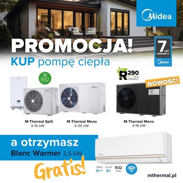 midea promocja pompa blanc warmer