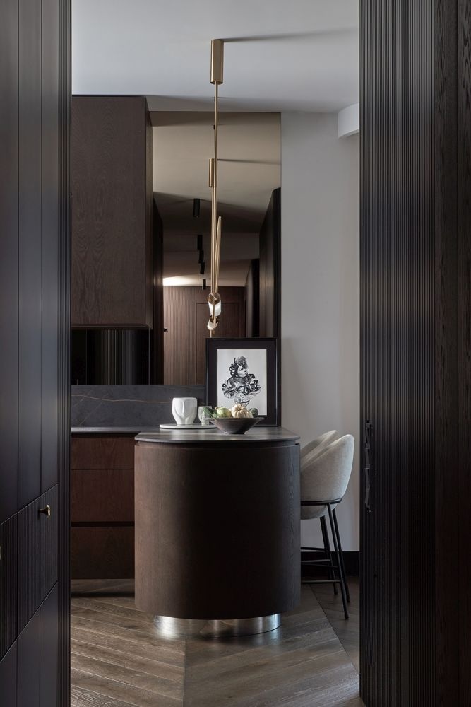 elegancki apartament kuchnia wyspa deer design