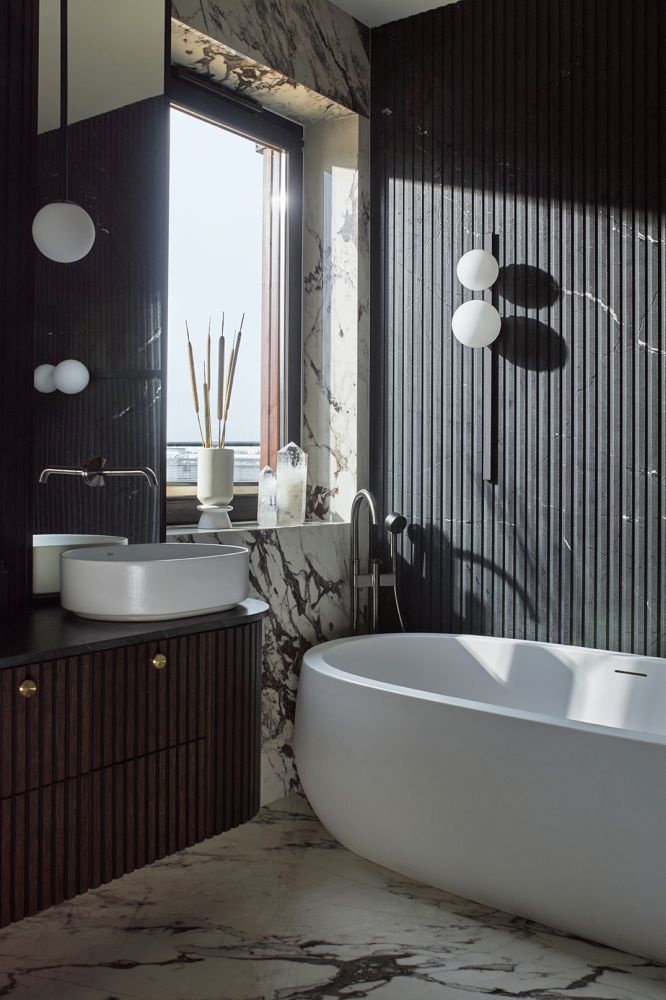 elegancki apartament lazienka wanna deer design