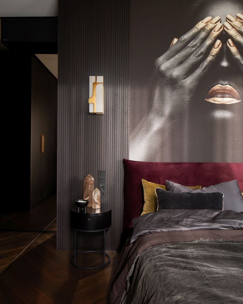 elegancki apartament sypialnia deer design