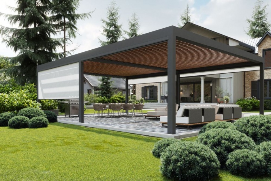 pergola w ogrodzie oknoplast