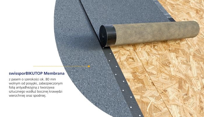 03 swissporbikutop membrana z pasem o szer ok 80 mm wolnym od posypki