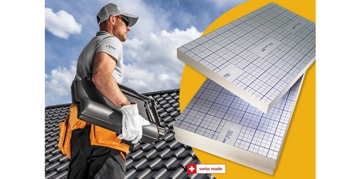 swissporPIR Alu w roli warstwy termoizolacyjnej dachu skośnego krytego dach&oacute;wką ceramiczną lub cementową