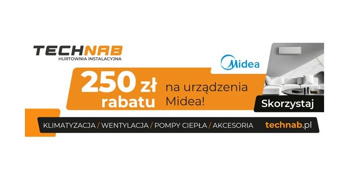 Zyskaj 250 zł rabatu na urządzenia Midea w sklepie internetowym Technab.pl