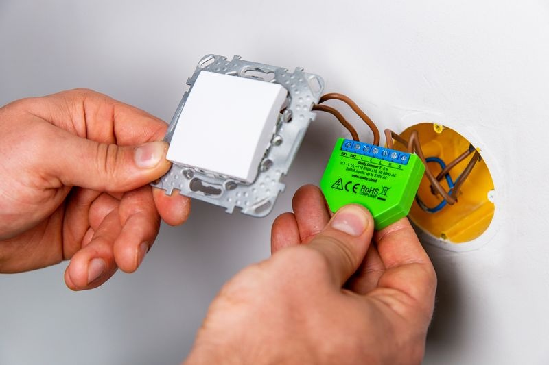 moduł instalacji elektrycznej w dłoniach