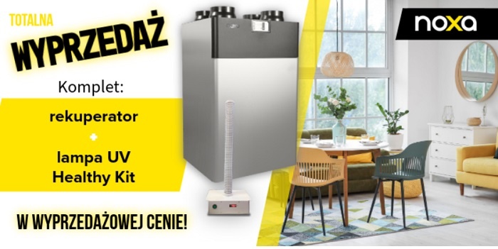 Totalna wyprzedaż zestaw&oacute;w &ndash; rekuperator NOXA NXCFA-350TV1 + lampa UV Healthy Kit