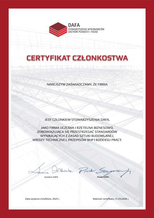 certyfikat dafa