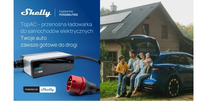 Shelly Group rozszerza ekosystem &bdquo;Powered by Shelly&rdquo; o inteligentną przenośną ładowarkę do pojazd&oacute;w elektrycznych