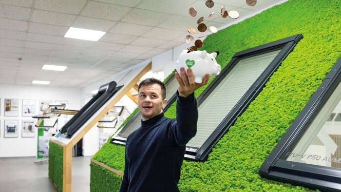 Energooszczędna konstrukcja okien GREENVIEW to niższe koszty&nbsp; ogrzewania poddasza.