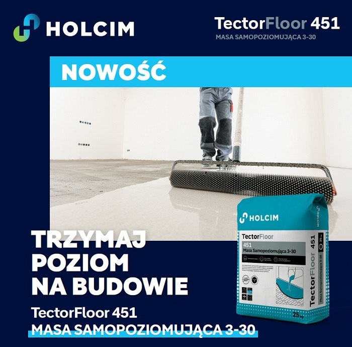 holcim tectorfloor 451 - ulotka na granatowym tle