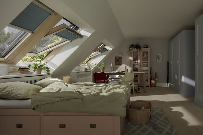 sypialnia na poddaszu velux