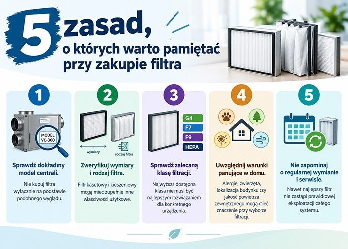 wykres 5 zasad zakupu filtra