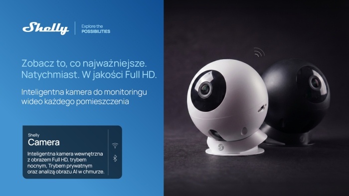 Shelly debiutuje w segmencie inteligentnego monitoringu wideo z kamerą zaprojektowaną z myślą o prywatności. Fot. Shelly Group